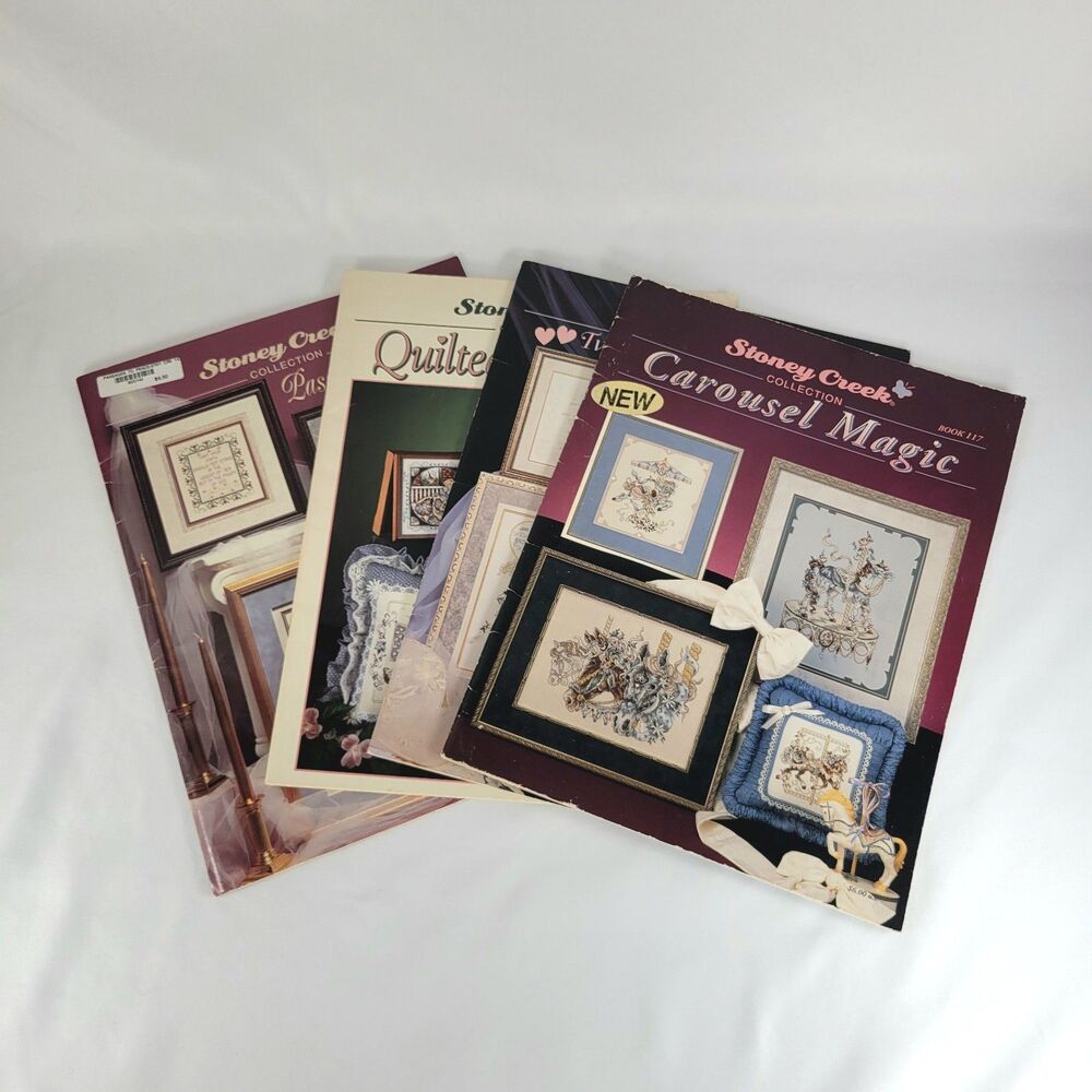 Vintage Stoney Creek Cross Stitch Collection Magazine Lot Books 90s Cottagecore